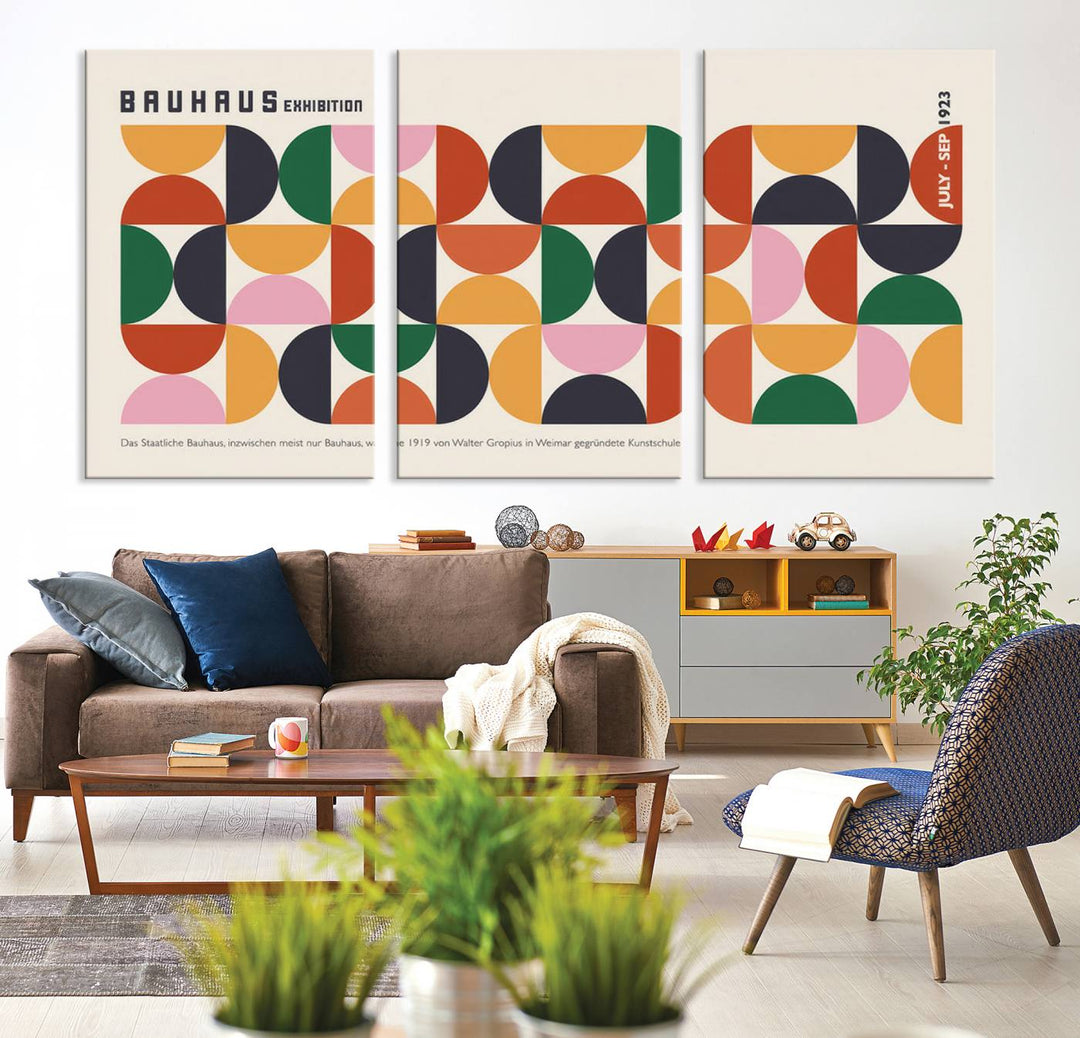 Bauhaus Exhibition 1923 Poster | Geometric Abstract Wall Art | Ready to Hang | Retro Art Print for Modern and Mid-Century Home Decor