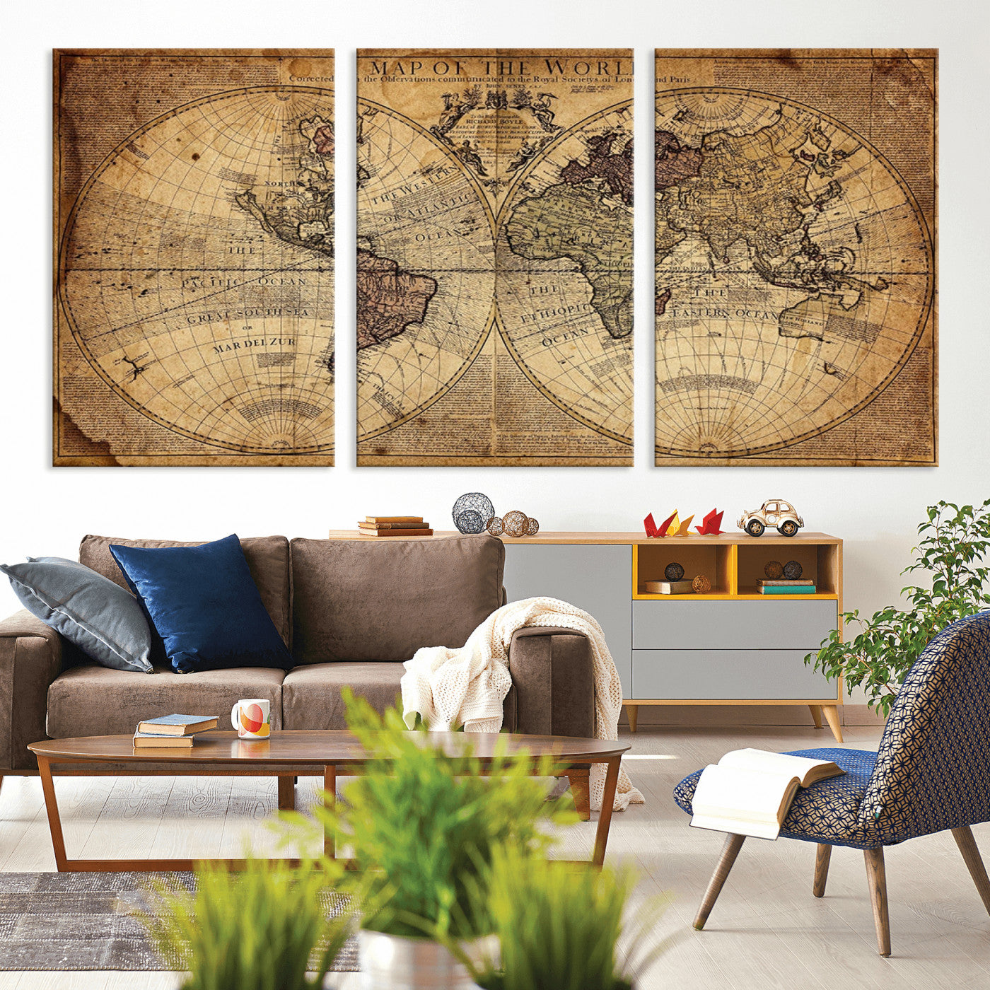 MGV-CV-60X30-3P - Push Pin World Map Canvas Print – Framed Wall Art for Couples to Track Their Travels – Anniversary
