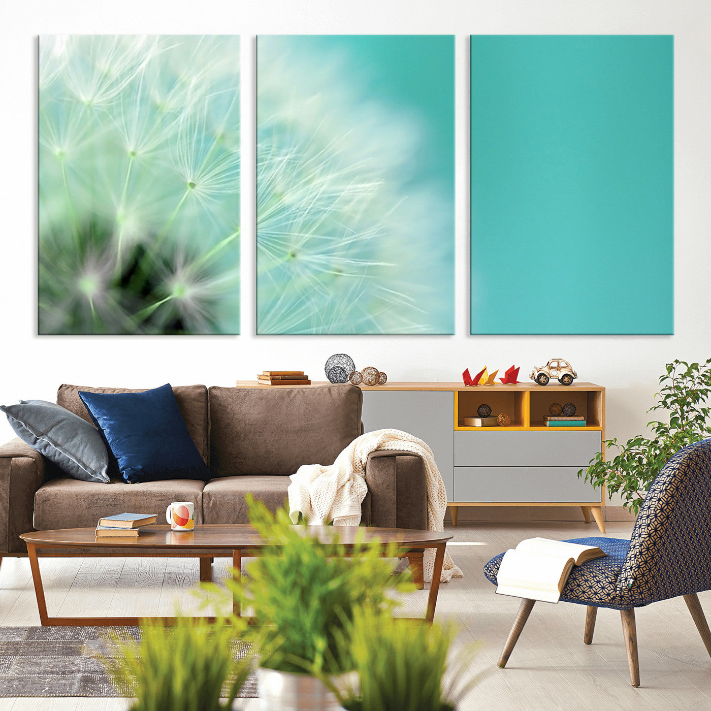 26056-MGV-CV-36X24-DANDELION Flower Wall Art Canvas Print, Canvas Dandelion Floral Wall Art