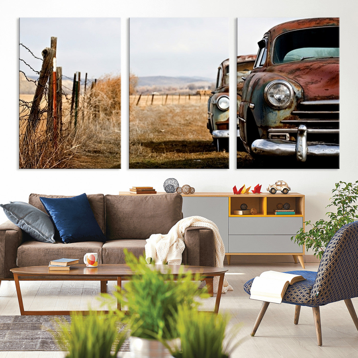 -Classic Cars Vintage Wall Art Canvas Print