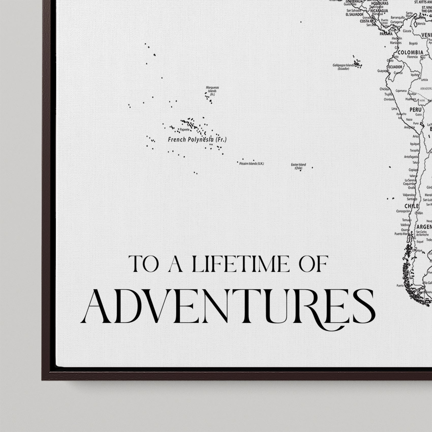 45566494-MGV-CV-36X24-Push Pin Framed World Map Personalized Canvas for Travel Adventures Custom Anniversary Gift Memory Tracker for Home or Office