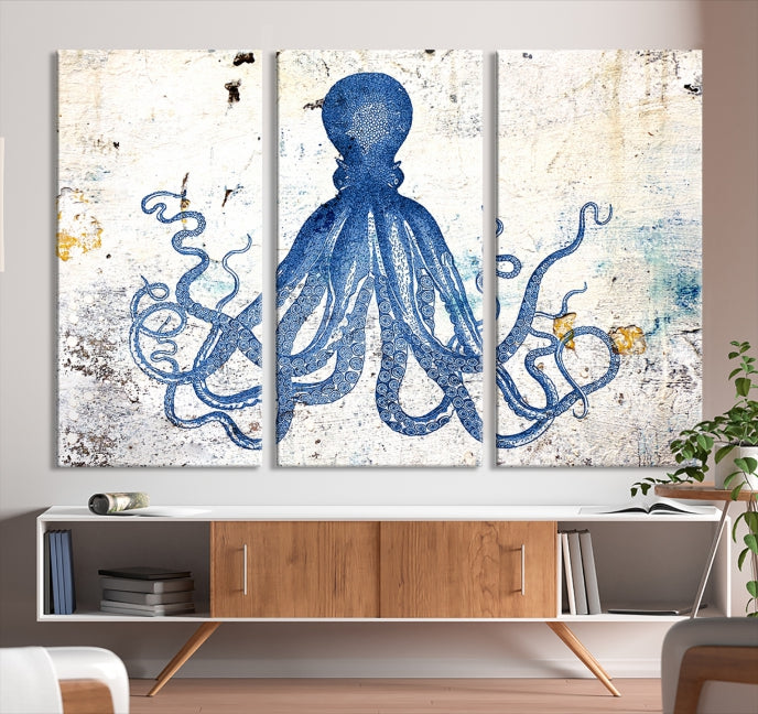 Art mural abstrait de poulpe Impression sur toile