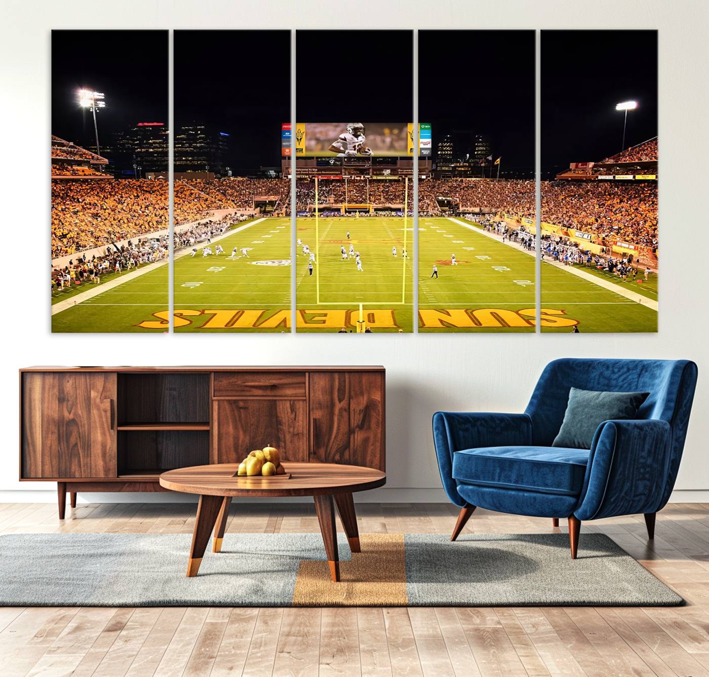 87612-MGV-CV-36X24-ASU Sun Devils Football Team Print - Phoenix Mountain America Stadium Canvas Print