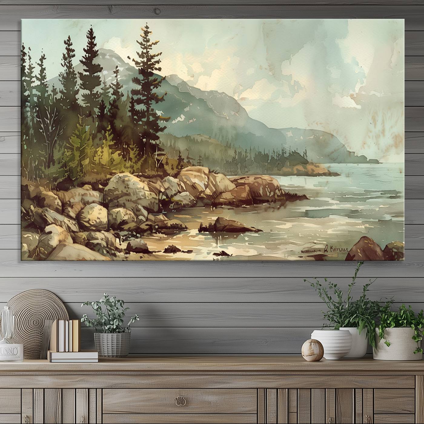 24809-MGV-CV-36X24-Abstract Acadia National Park Wall Art Canvas Print - Stunning 3-Panel Wall Art Canvas Print, Framed, Ready to Hang