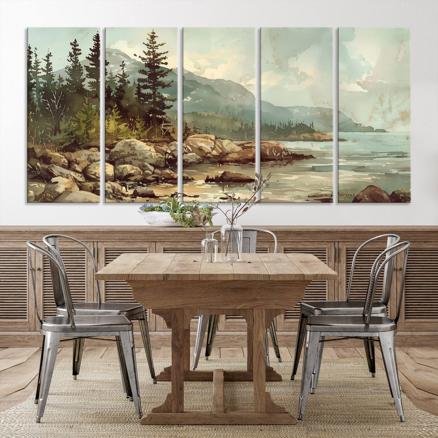 24809-MGV-CV-36X24-Abstract Acadia National Park Wall Art Canvas Print - Stunning 3-Panel Wall Art Canvas Print, Framed, Ready to Hang