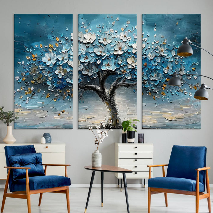 Abstract Blooming Tree Wall Art Canvas Print - Floral Printing for Modern Home Decor