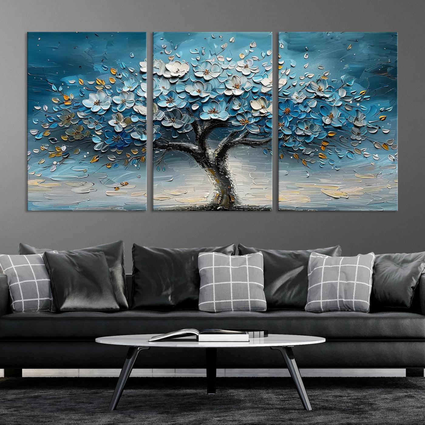 24109-MGV-CV-36X24-Abstract Blooming Tree Wall Art Canvas Print - Floral Printing for Modern Home Decor