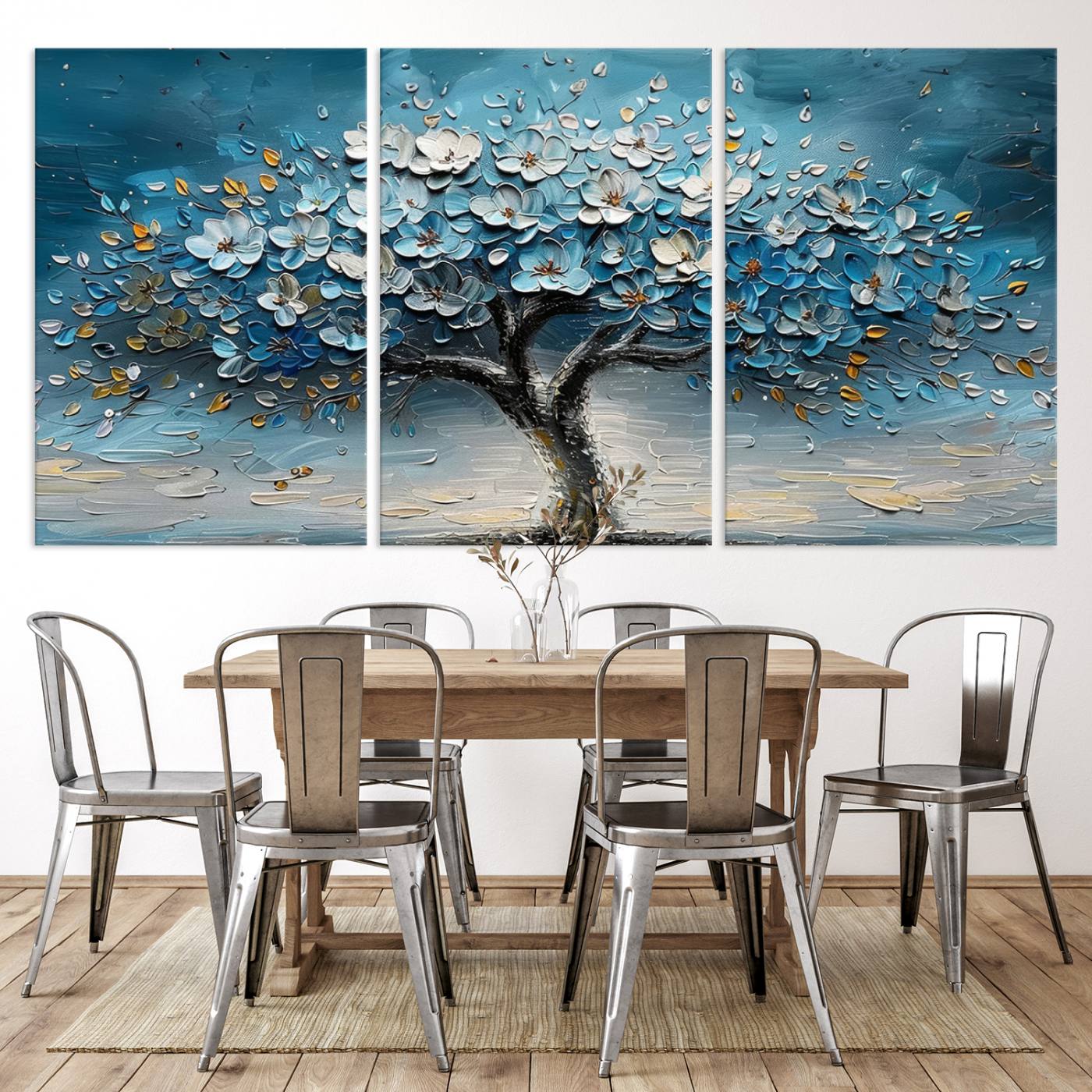 24109-MGV-CV-36X24-Abstract Blooming Tree Wall Art Canvas Print - Floral Printing for Modern Home Decor