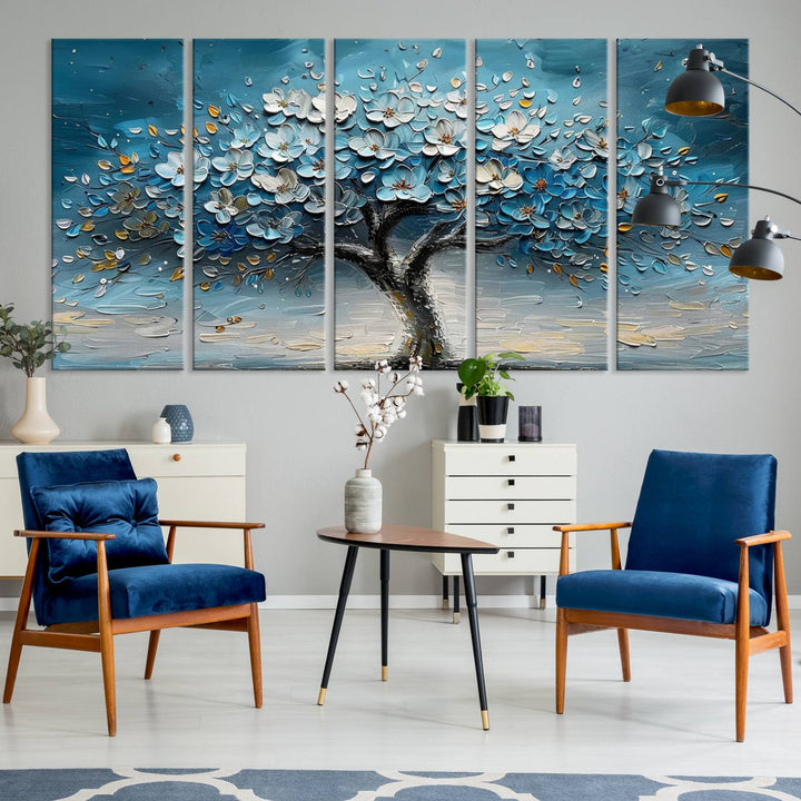 24109-MGV-CV-36X24-Abstract Blooming Tree Wall Art Canvas Print - Floral Printing for Modern Home Decor