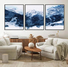 81700-MGV-FC-60X30-3P_Black-Abstract Blue Mountain Canvas Wall Art – Modern Triptych Landscape Print – Contemporary Nature Decor for Living Room or Office – Ready to