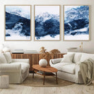 81700-MGV-FC-60X30-3P_Natural-Abstract Blue Mountain Canvas Wall Art – Modern Triptych Landscape Print – Contemporary Nature Decor for Living Room or Office – Ready to
