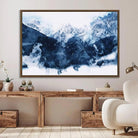 Abstract Blue Mountain Canvas Wall Art – Modern Triptych Landscape Print – Contemporary Nature Decor for Living Room or Office – Ready to