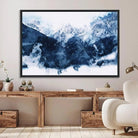 Abstract Blue Mountain Canvas Wall Art – Modern Triptych Landscape Print – Contemporary Nature Decor for Living Room or Office – Ready to