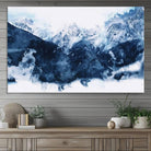 Abstract Blue Mountain Canvas Wall Art – Modern Triptych Landscape Print – Contemporary Nature Decor for Living Room or Office – Ready to