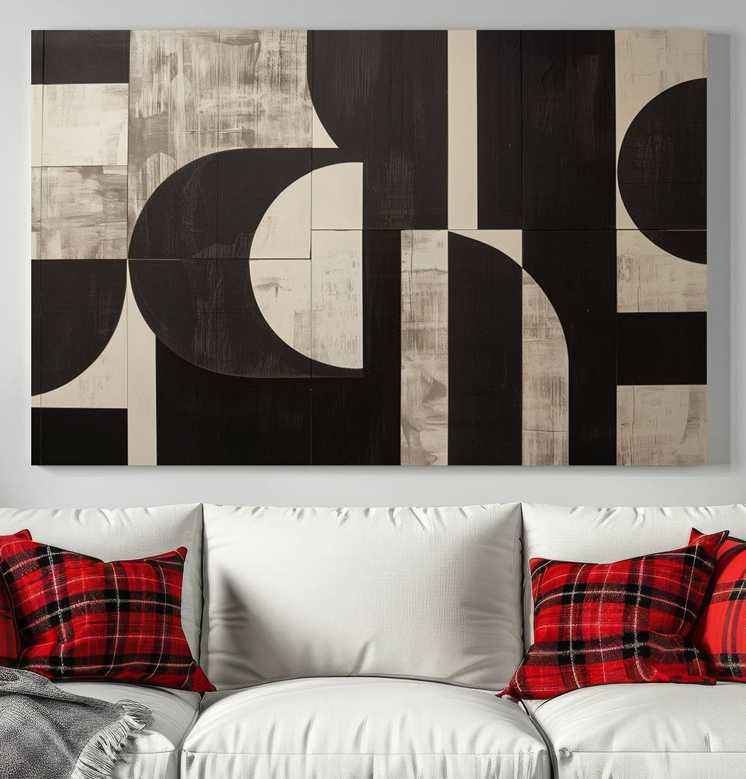 Abstract Brown Wabi Sabi Art Canvas Print Set, Minimalist Wall Art, Mid Century Art Print
