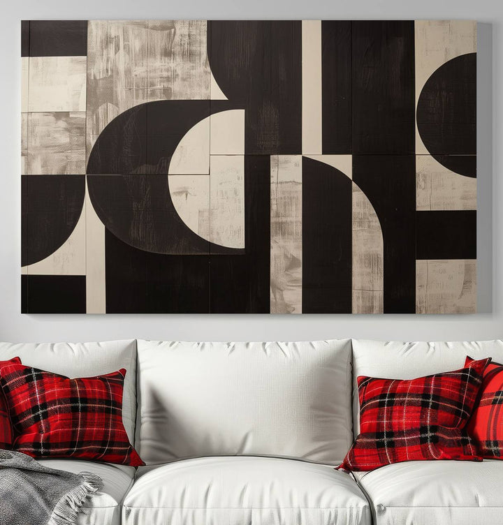 Abstract Brown Wabi Sabi Art Canvas Print Set, Minimalist Wall Art, Mid Century Art Print