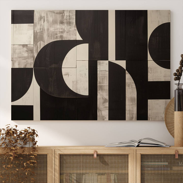 Abstract Brown Wabi Sabi Art Canvas Print Set, Minimalist Wall Art, Mid Century Art Print