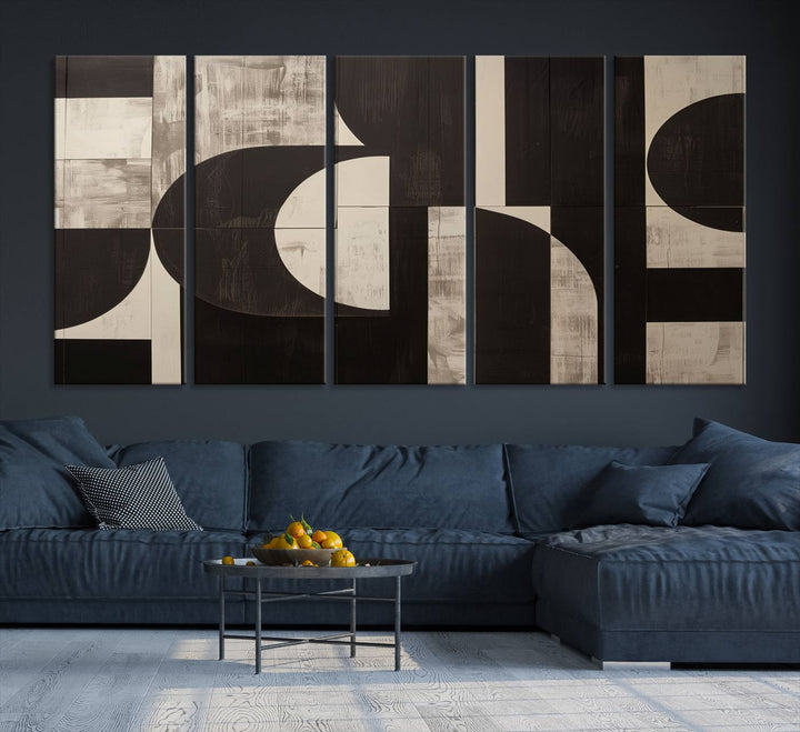 63644-MGV-CV-36X24-Abstract Brown Wabi Sabi Art Canvas Print Set, Minimalist Wall Art, Mid Century Art Print