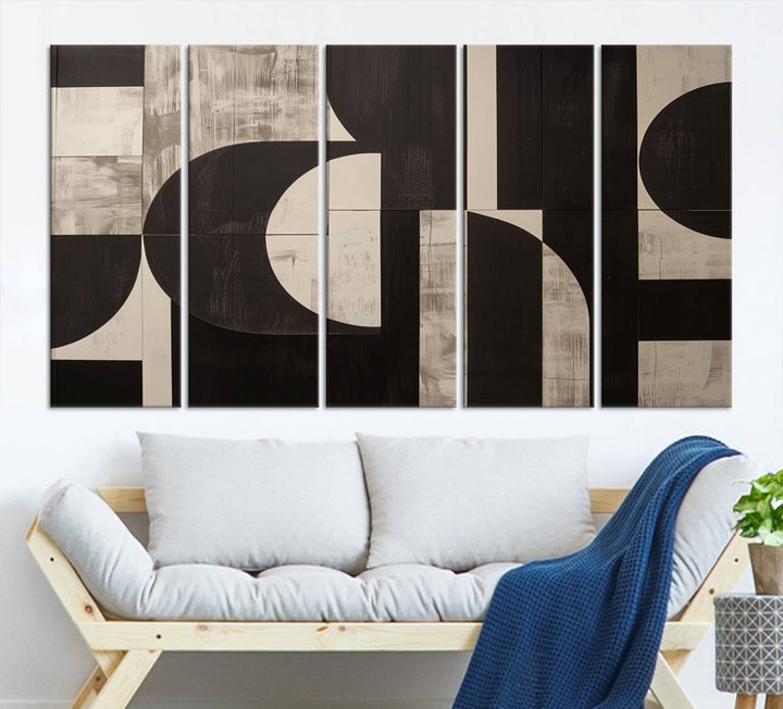 63644-MGV-CV-36X24-Abstract Brown Wabi Sabi Art Canvas Print Set, Minimalist Wall Art, Mid Century Art Print