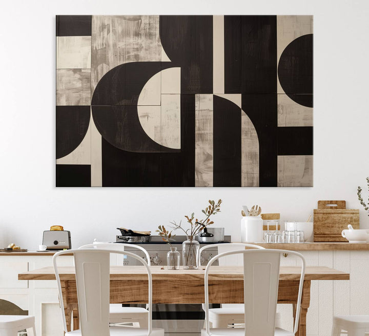 Abstract Brown Wabi Sabi Art Canvas Print Set, Minimalist Wall Art, Mid Century Art Print