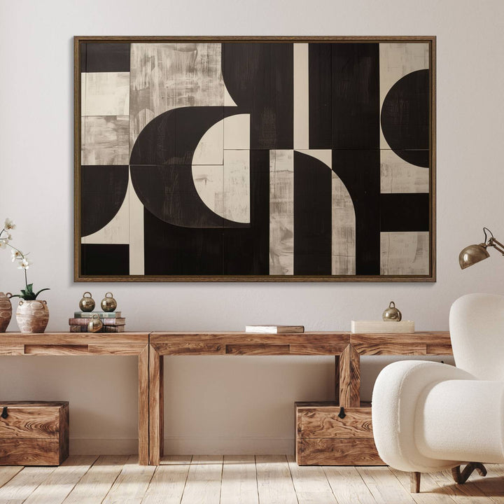 63644-MGV-FC-36X24_Walnut-Abstract Brown Wabi Sabi Art Canvas Print Set, Minimalist Wall Art, Mid Century Art Print