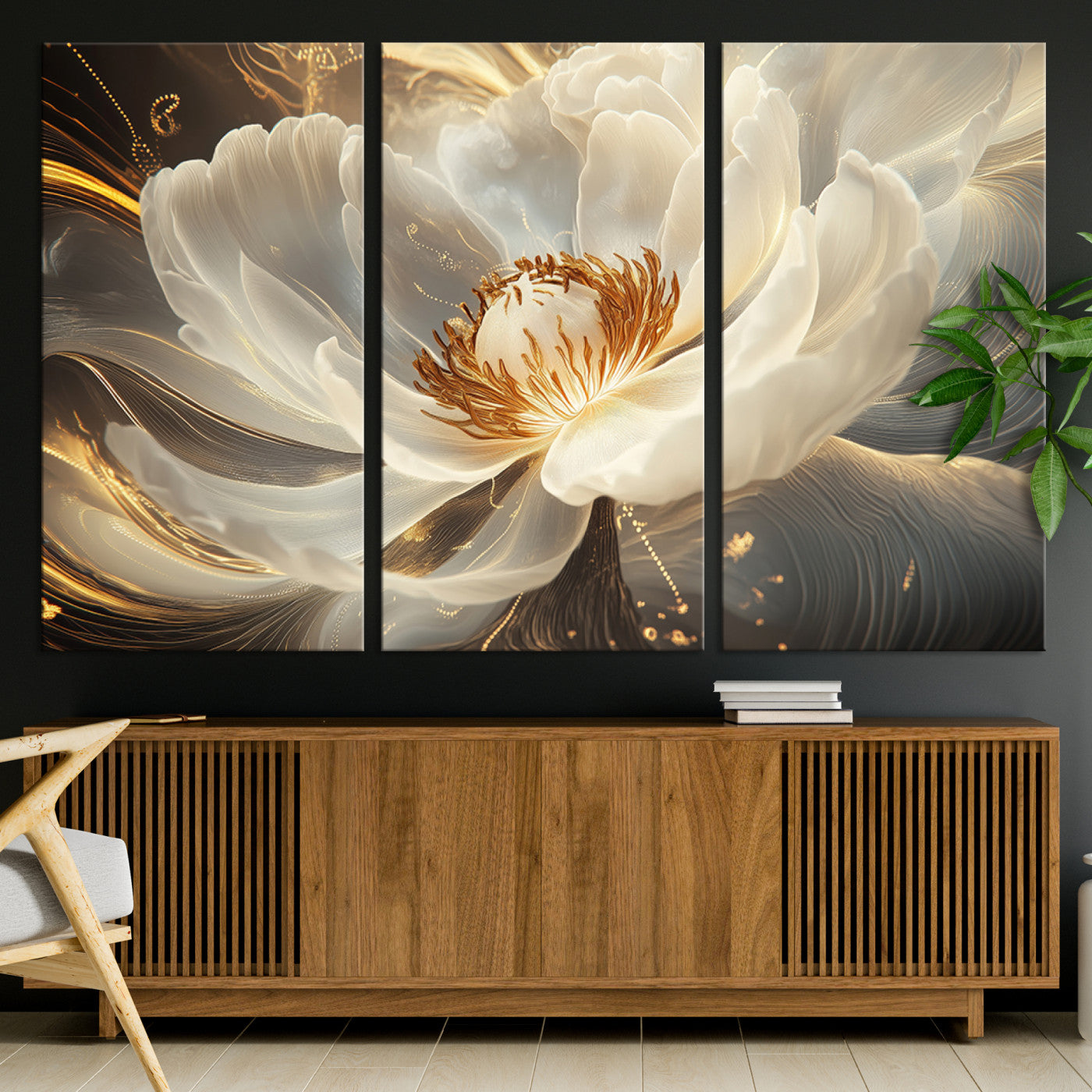 88383-MGV-CV-36X24-Abstract Floral Wall Art Canvas Print