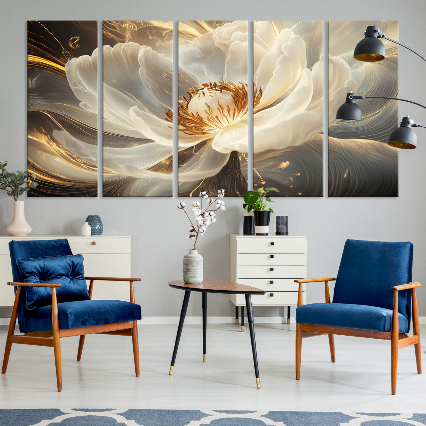 88383-MGV-CV-36X24-Abstract Floral Wall Art Canvas Print