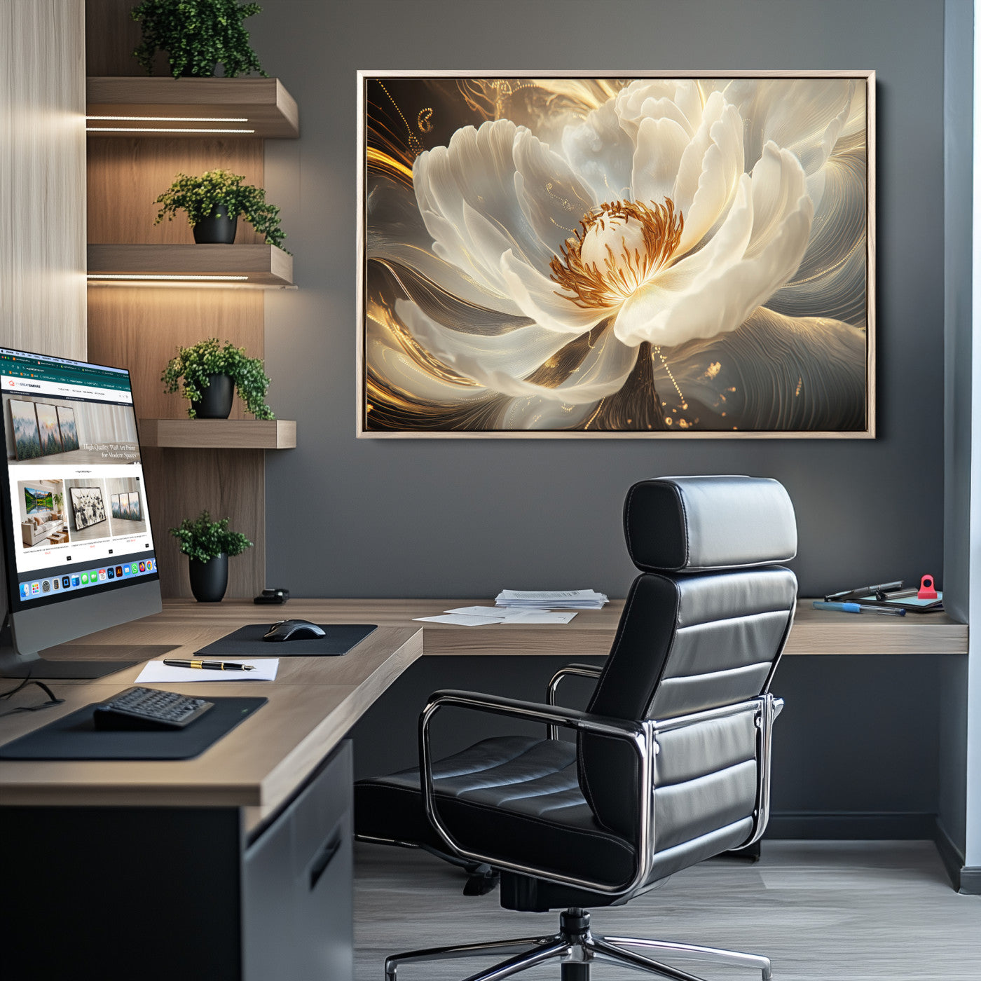 88383-MGV-FC-36X24_Natural-Abstract Floral Wall Art Canvas Print