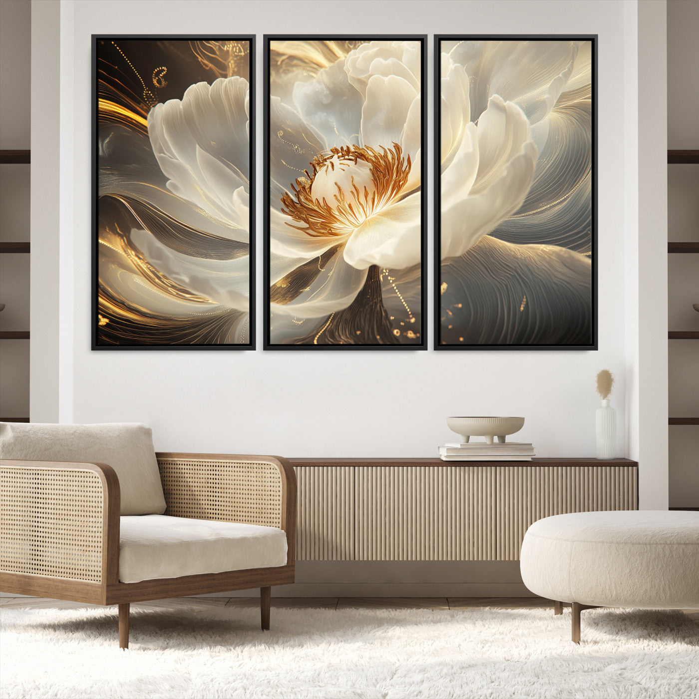 88383-MGV-FC-48X32-3P_Black-Abstract Floral Wall Art Canvas Print