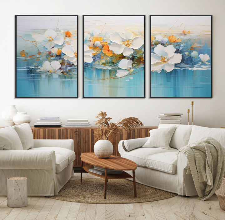 18865-MGV-FC-60X30-3P_Black-Abstract Flower Wall Art Canvas Print