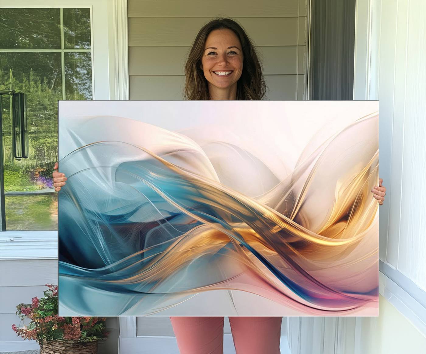 17461-MGV-CV-36X24-Abstract Flowing Colors Wall Art Canvas Print
