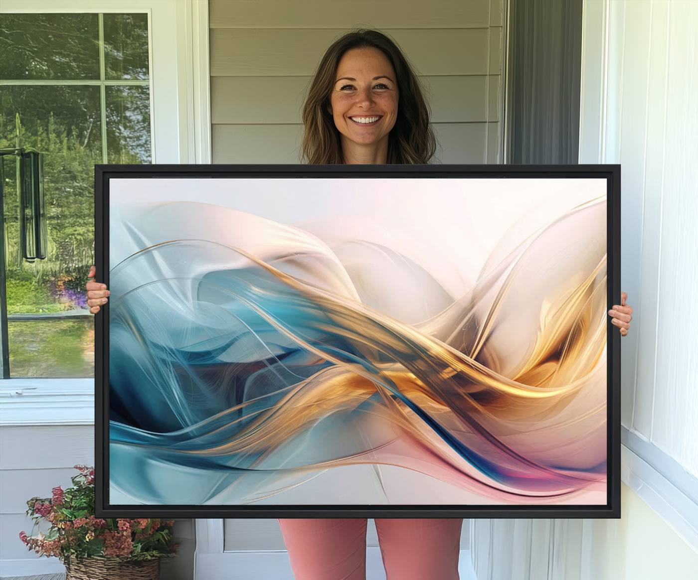 17461-MGV-CV-36X24-Abstract Flowing Colors Wall Art Canvas Print