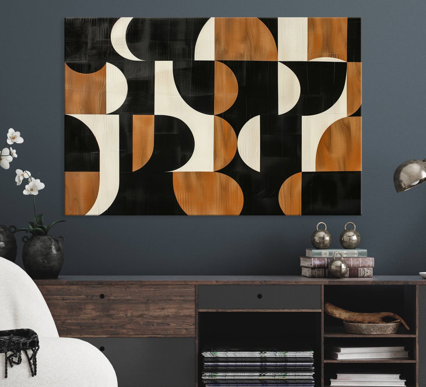 95169-MGV-CV-36X24-Abstract Geometric Wabi Sabi Wall Art Canvas Print Set – Minimalist Mid-Century Contemporary Artwork for Home, Office