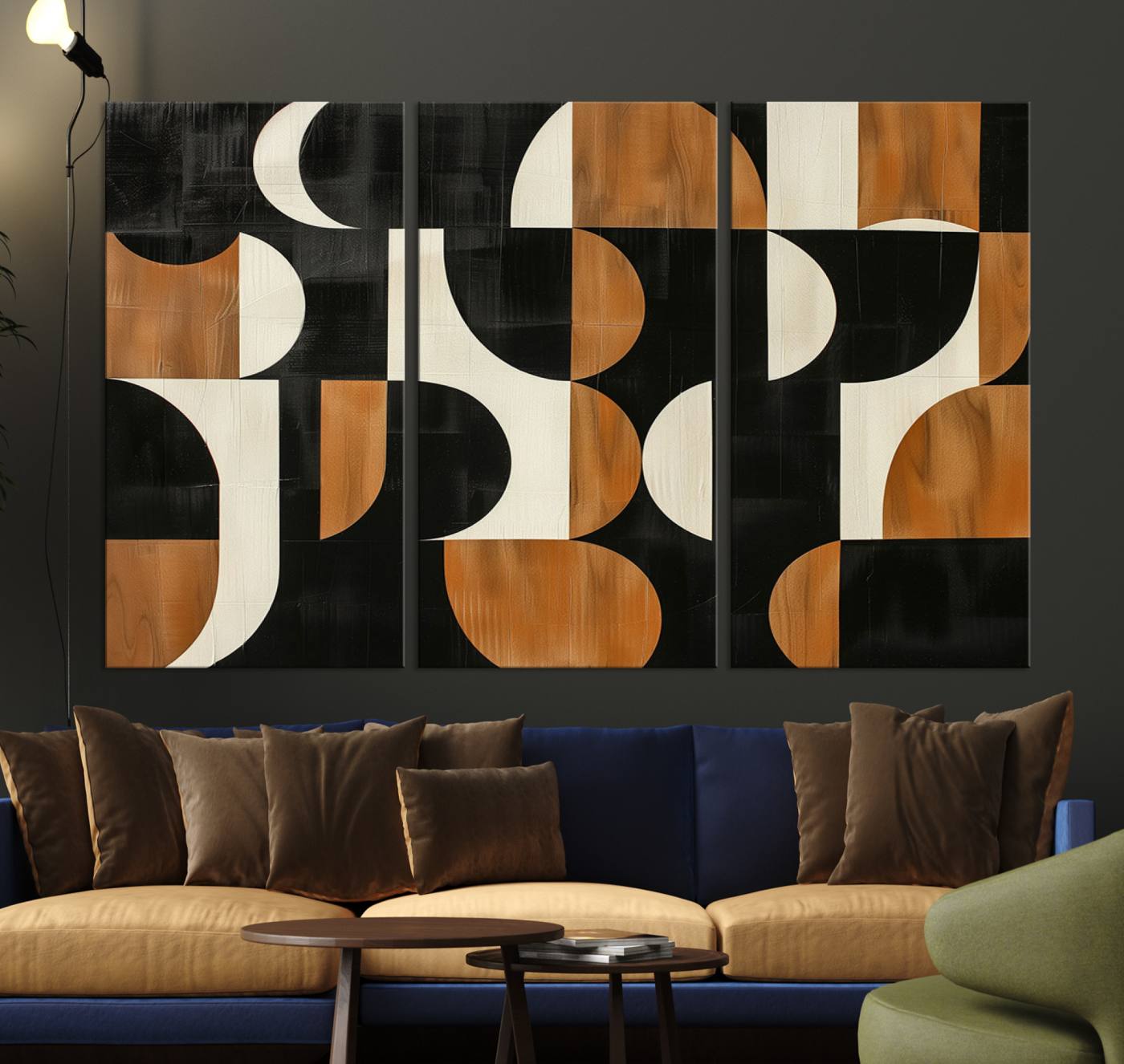 95169-MGV-CV-36X24-Abstract Geometric Wabi Sabi Wall Art Canvas Print Set – Minimalist Mid-Century Contemporary Artwork for Home, Office