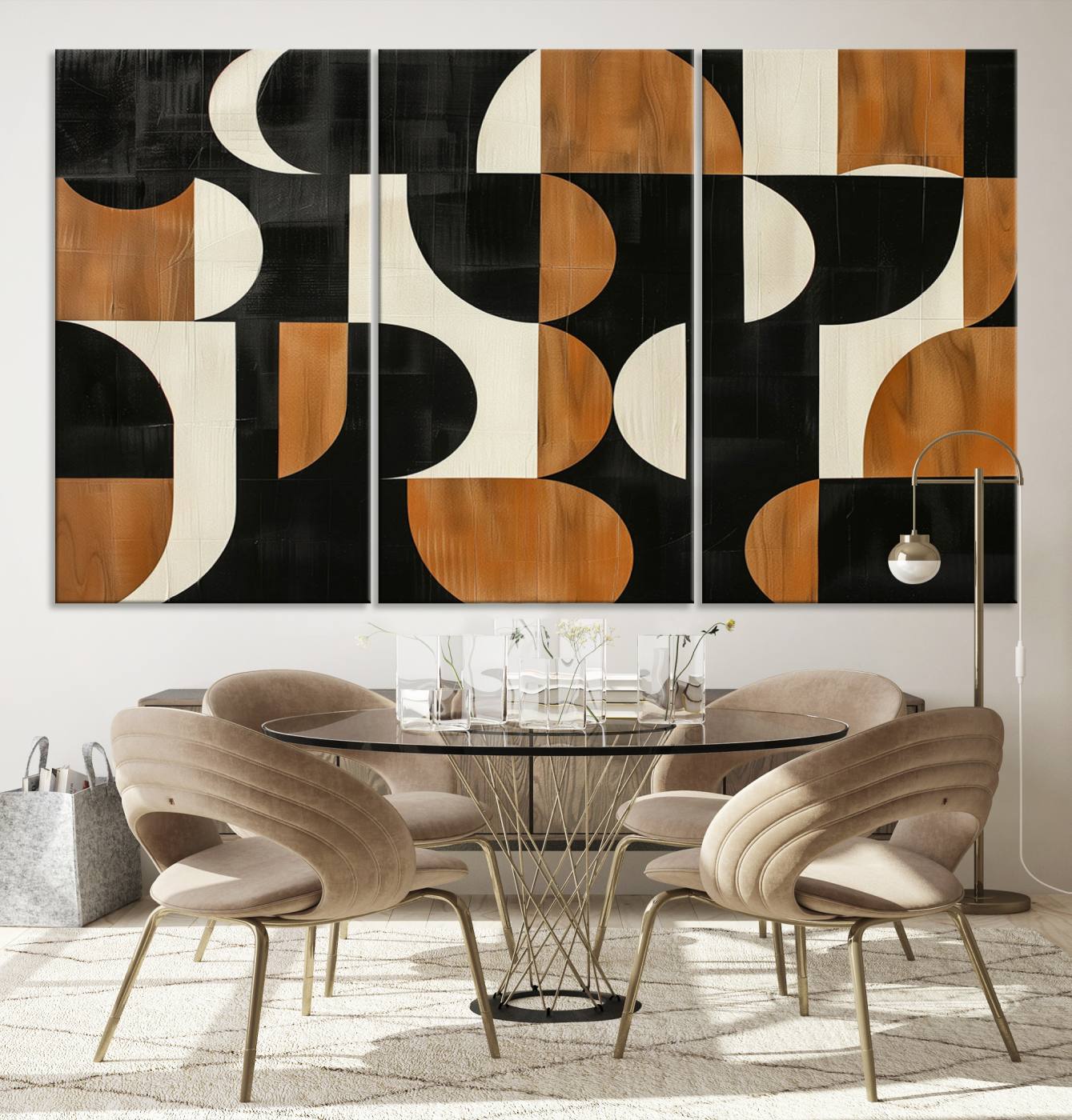 95169-MGV-CV-36X24-Abstract Geometric Wabi Sabi Wall Art Canvas Print Set – Minimalist Mid-Century Contemporary Artwork for Home, Office