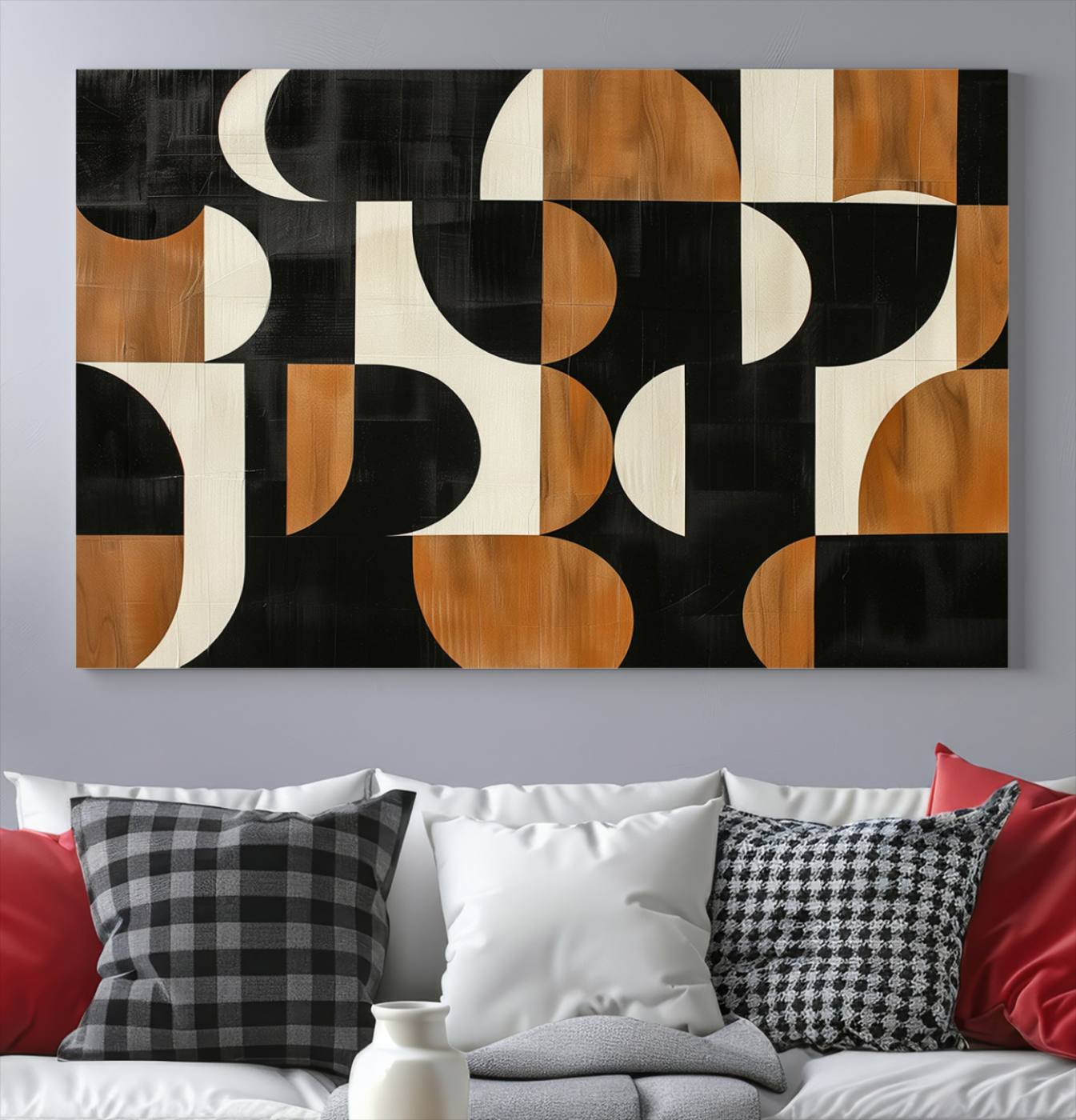 95169-MGV-CV-36X24-Abstract Geometric Wabi Sabi Wall Art Canvas Print Set – Minimalist Mid-Century Contemporary Artwork for Home, Office