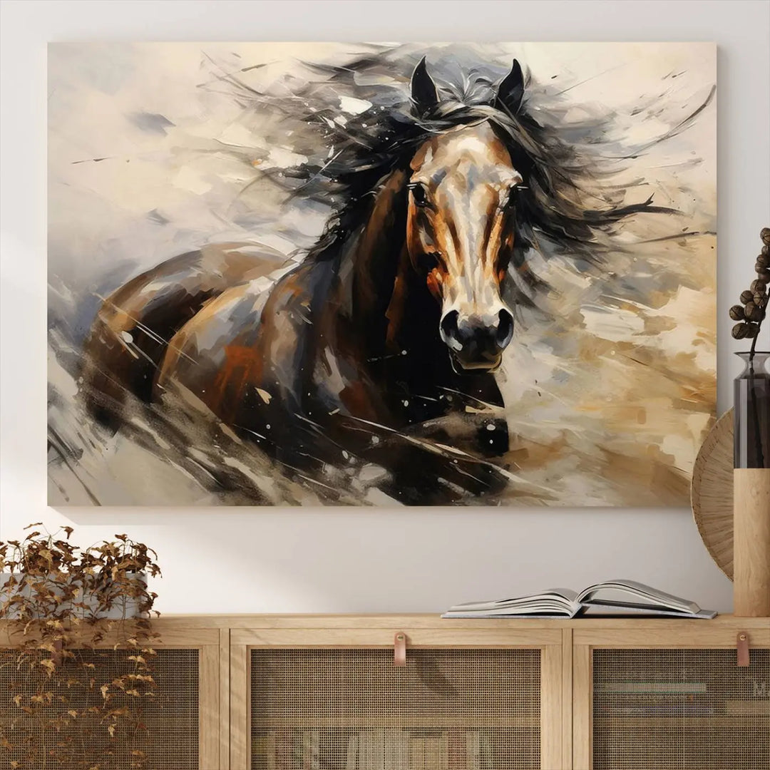 A Western Horse Print adorns the wall.