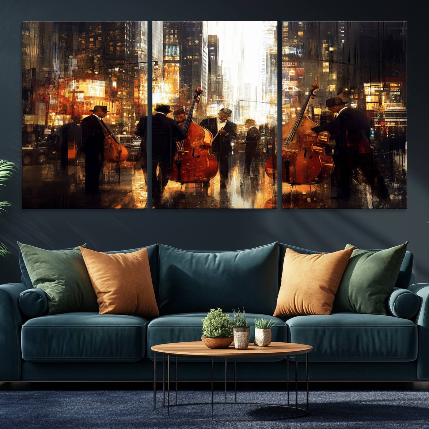 Abstract Jazz Art Wall Art Canvas Print - Framed Abstract Music Canvas - Colorful Instrument Poster for Living Room Walls