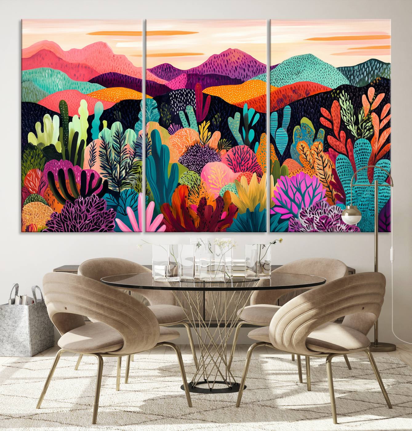 68438-MGV-CV-36X24-Abstract Kusama Print - Landscape Canvas Wall Art Print - Vibrant Modern Decor for Living Room, Office, or Bedroom, Ready to Hang