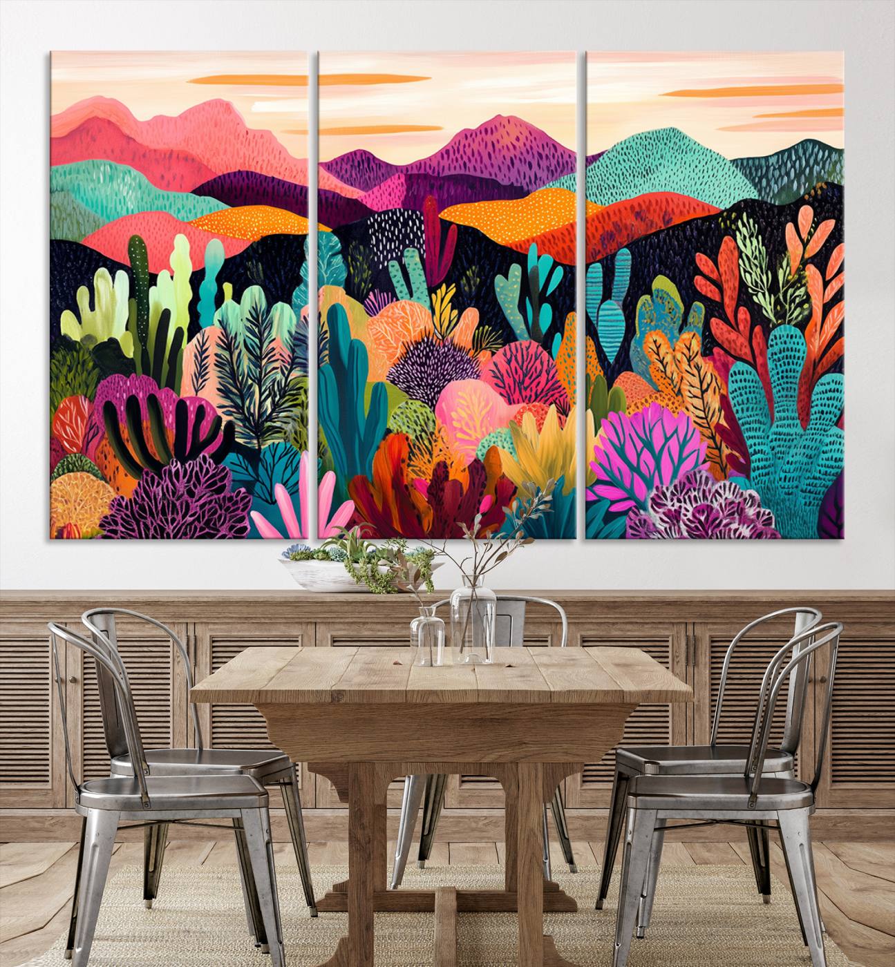 68438-MGV-CV-36X24-Abstract Kusama Print - Landscape Canvas Wall Art Print - Vibrant Modern Decor for Living Room, Office, or Bedroom, Ready to Hang