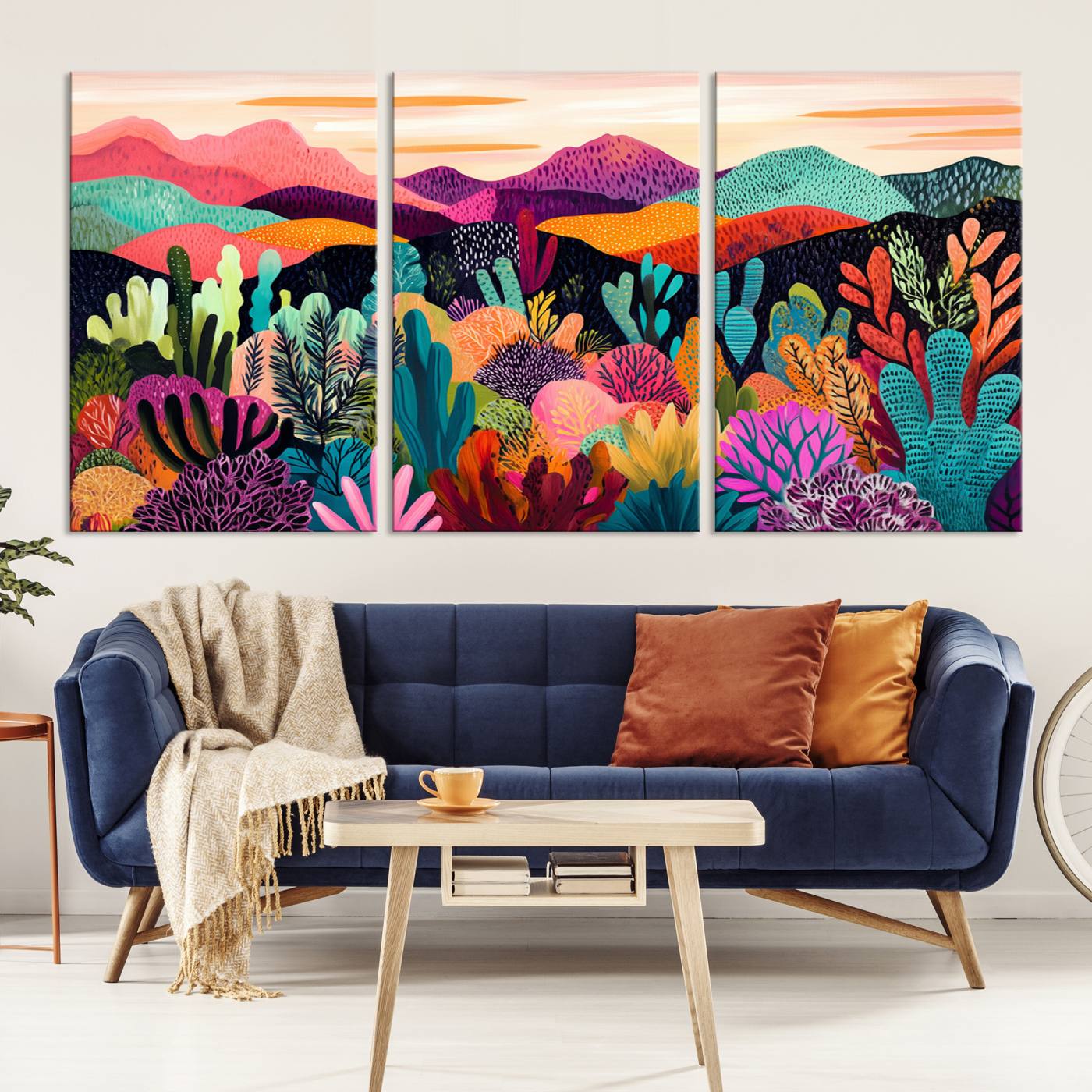 68438-MGV-CV-36X24-Abstract Kusama Print - Landscape Canvas Wall Art Print - Vibrant Modern Decor for Living Room, Office, or Bedroom, Ready to Hang