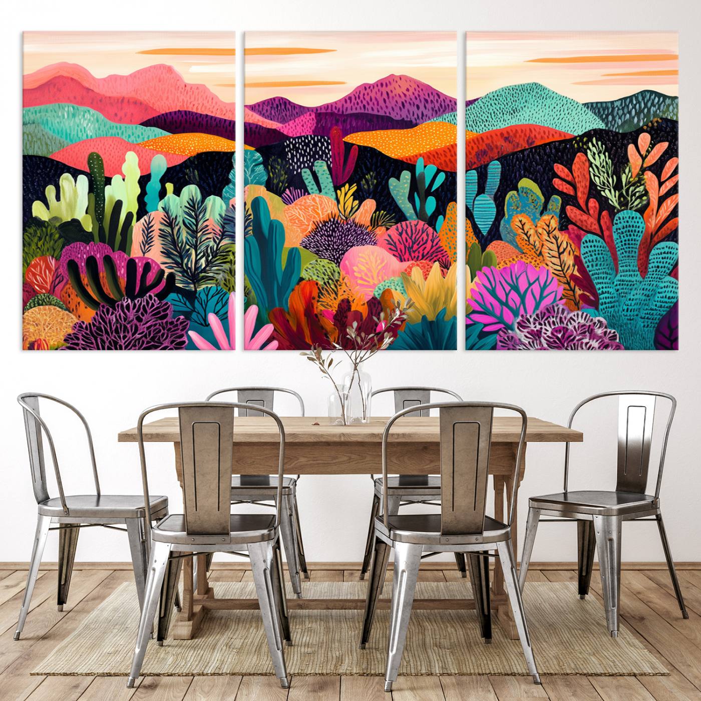 68438-MGV-CV-36X24-Abstract Kusama Print - Landscape Canvas Wall Art Print - Vibrant Modern Decor for Living Room, Office, or Bedroom, Ready to Hang