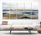 Edit-Images-Abstract Landscape Wall Art Canvas | 3 Panel Modern Blue, Gold, and White Canvas Art for Living Room, Bedroom, or Office | Large Abstract
