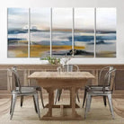 Edit-Images-Abstract Landscape Wall Art Canvas | 3 Panel Modern Blue, Gold, and White Canvas Art for Living Room, Bedroom, or Office | Large Abstract