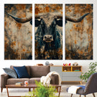 85913-MGV-CV-36X24-Abstract Longhorn Bull Wall Art | Rustic Western Wall Decor | Framed and Ready to Hang | Ideal for Farmhouse, Lodge, and Barn Decor