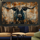 85913-MGV-CV-36X24-Abstract Longhorn Bull Wall Art | Rustic Western Wall Decor | Framed and Ready to Hang | Ideal for Farmhouse, Lodge, and Barn Decor