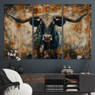 85913-MGV-CV-36X24-Abstract Longhorn Bull Wall Art | Rustic Western Wall Decor | Framed and Ready to Hang | Ideal for Farmhouse, Lodge, and Barn Decor