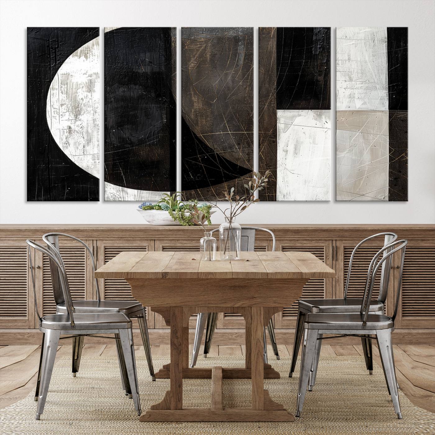 47880-MGV-CV-36X24-Abstract Modern Wabi Sabi Wall Art Canvas Print Set, Minimalist Wall Art, Mid Century Art Print