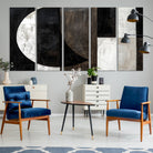47880-MGV-CV-60X31-5P-Abstract Modern Wabi Sabi Wall Art Canvas Print Set, Minimalist Wall Art, Mid Century Art Print