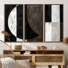 47880-MGV-FC-48X32-3P_Walnut-Abstract Modern Wabi Sabi Wall Art Canvas Print Set, Minimalist Wall Art, Mid Century Art Print